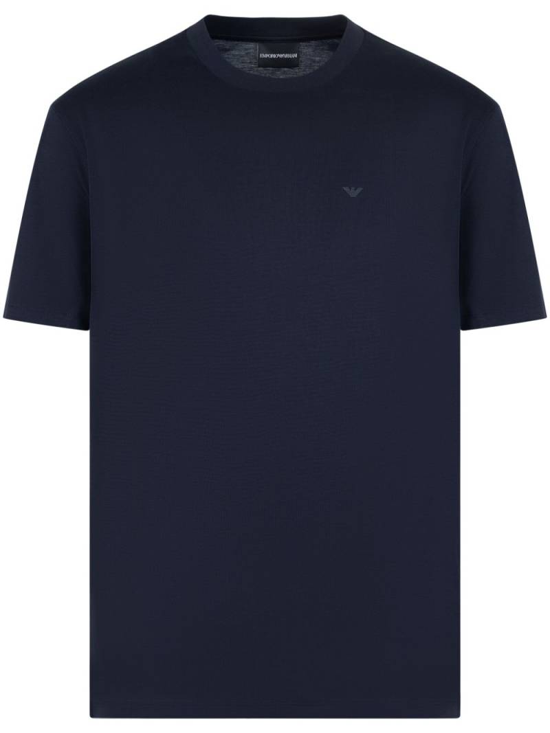 Emporio Armani logo-patch T-shirt - Blue von Emporio Armani