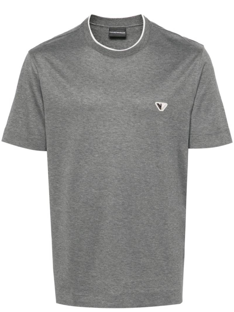 Emporio Armani logo-patch T-shirt - Grey von Emporio Armani