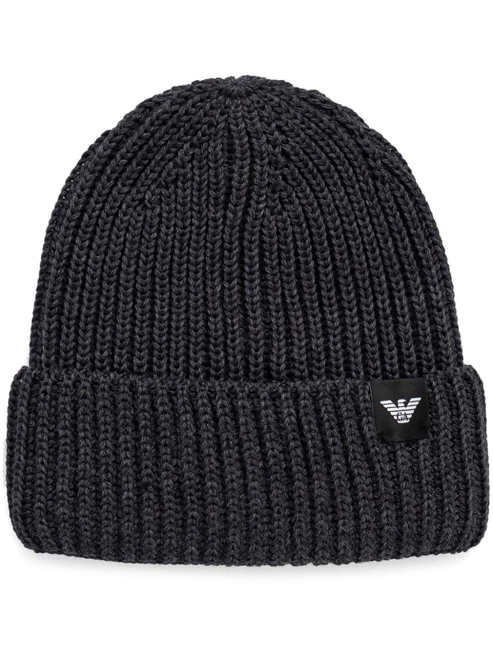 Emporio Armani logo-patch beanie - Grey von Emporio Armani