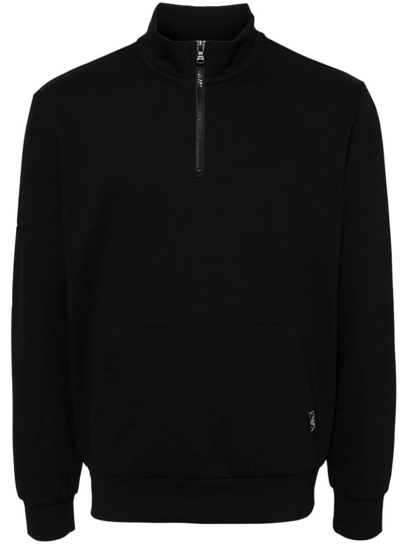 Emporio Armani logo-patch half-zip sweatshirt - Black von Emporio Armani