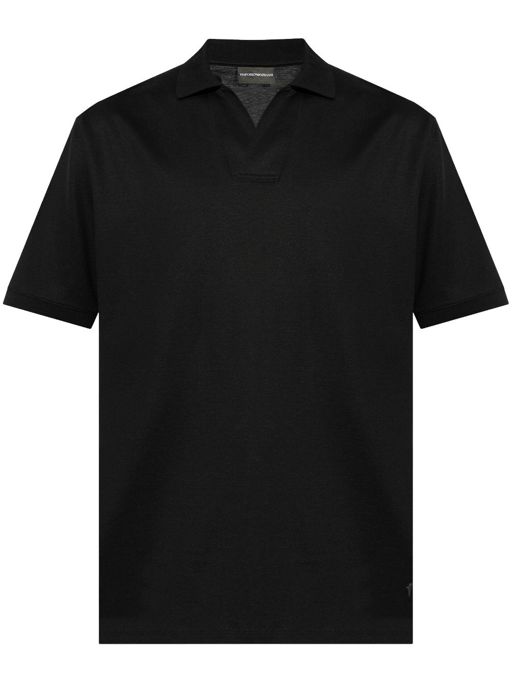 Emporio Armani logo-patch polo shirt - Black von Emporio Armani