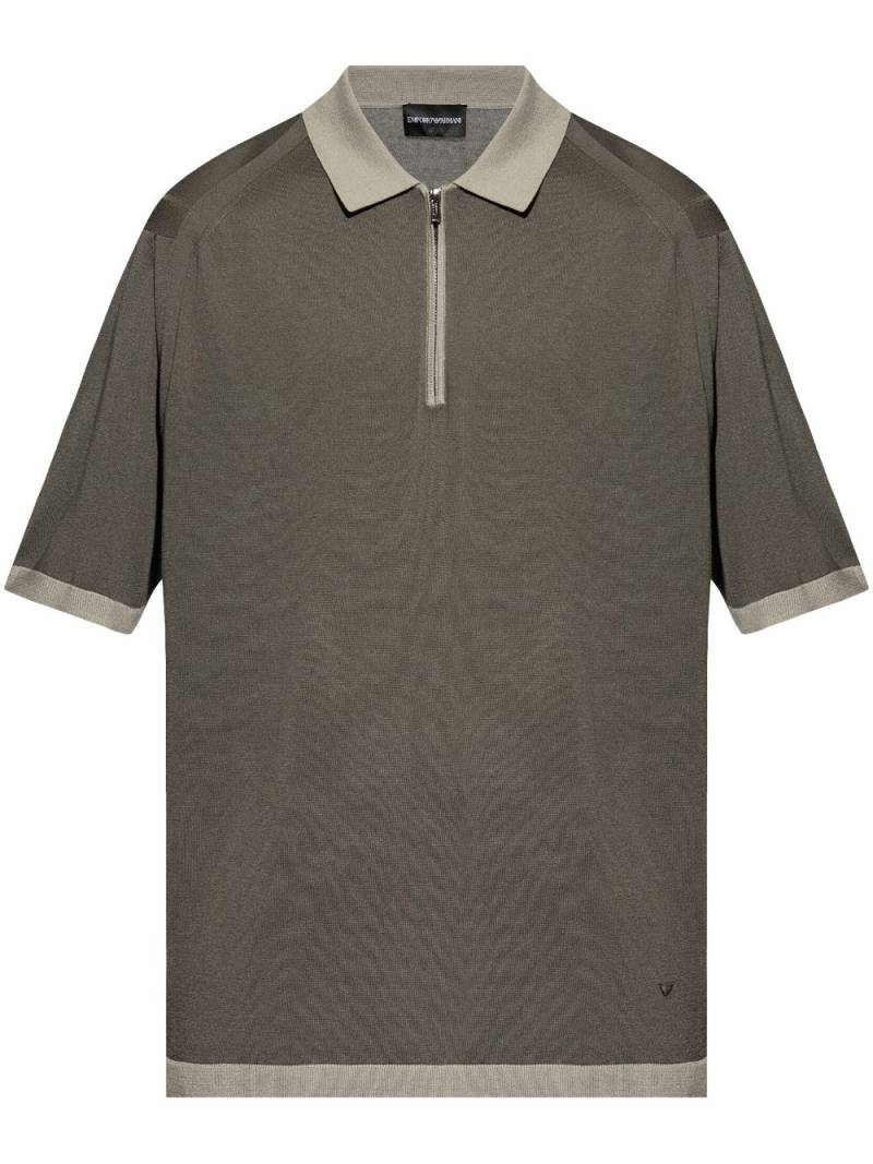 Emporio Armani logo patch polo shirt - Green von Emporio Armani