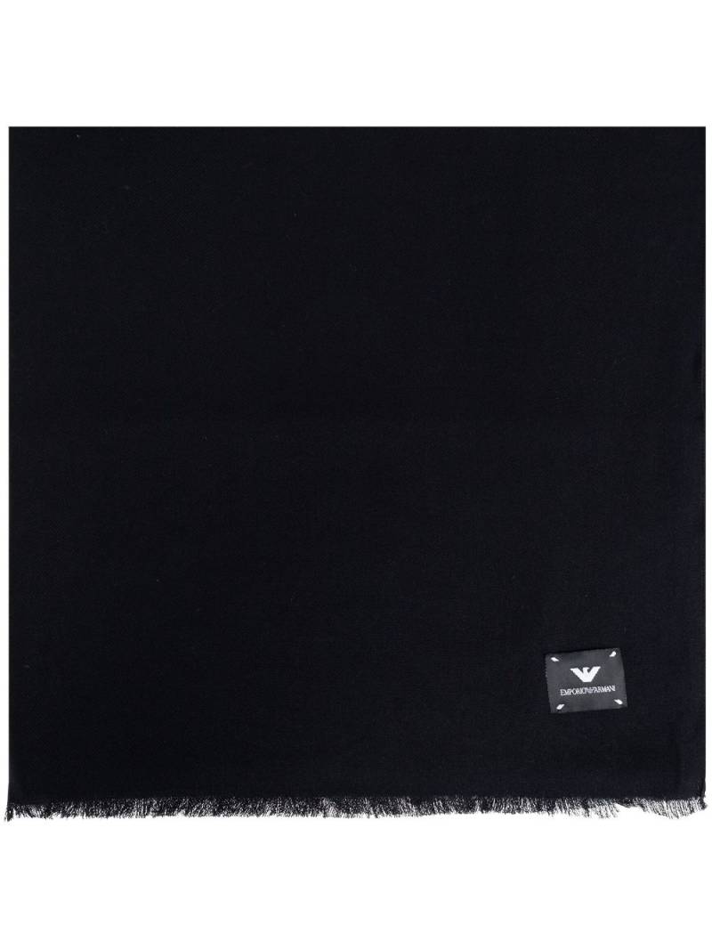 Emporio Armani logo-patch scarf - Black von Emporio Armani