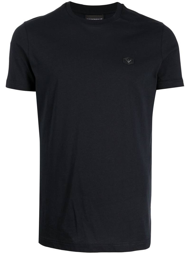 Emporio Armani logo-patch short-sleeved T-shirt - Blue von Emporio Armani