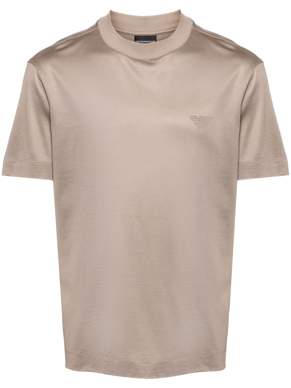 Emporio Armani logo-patch short-sleeved T-shirt - Brown von Emporio Armani