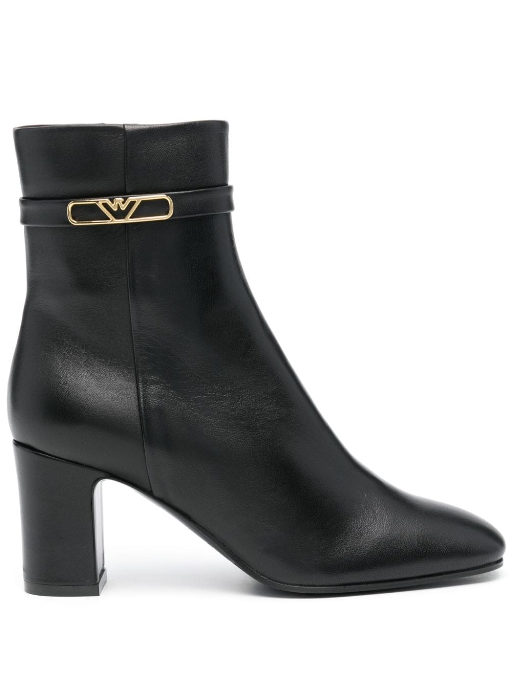 Emporio Armani logo-plaque ankle boots - Black von Emporio Armani