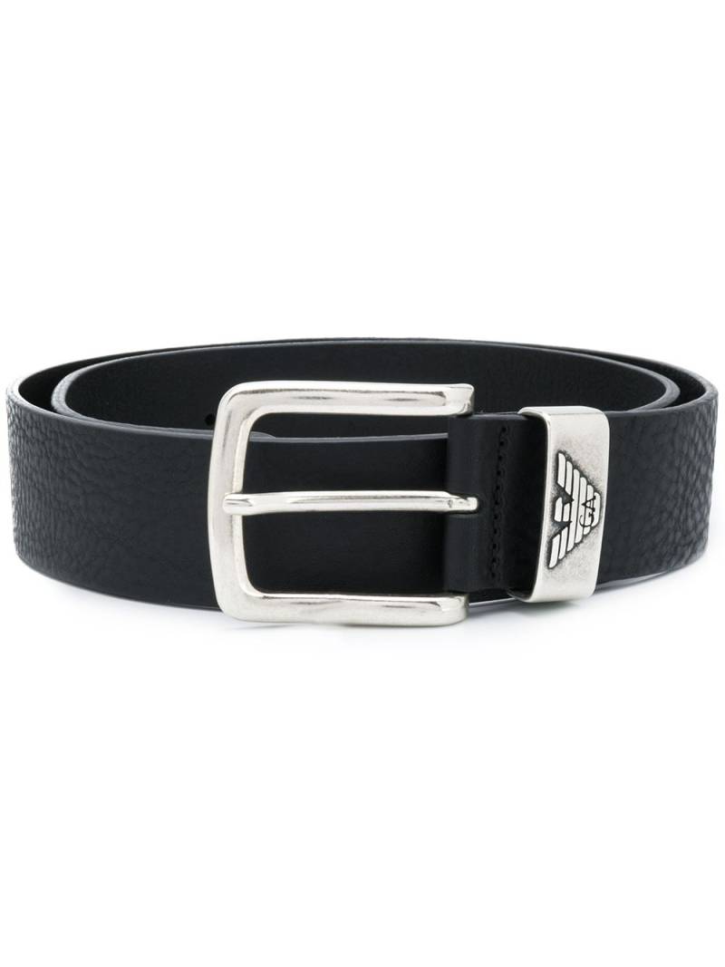 Emporio Armani logo plaque belt - Black von Emporio Armani