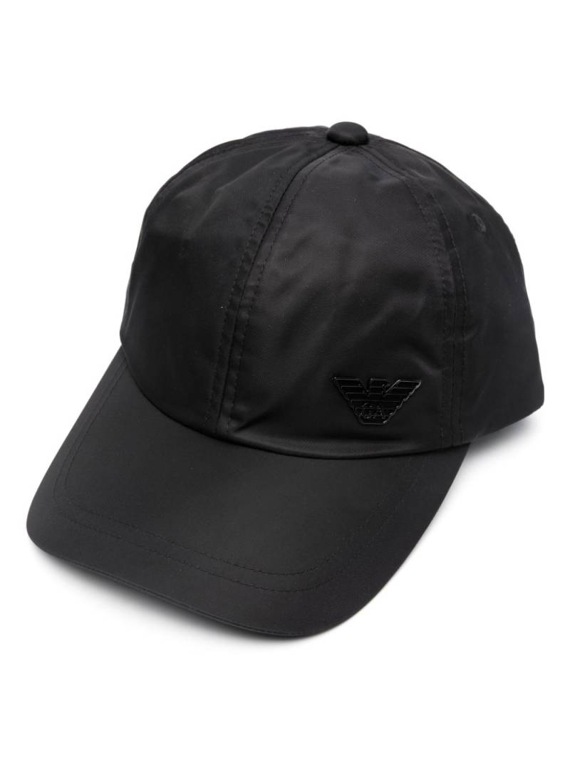 Emporio Armani logo-plaque cotton cap - Black von Emporio Armani