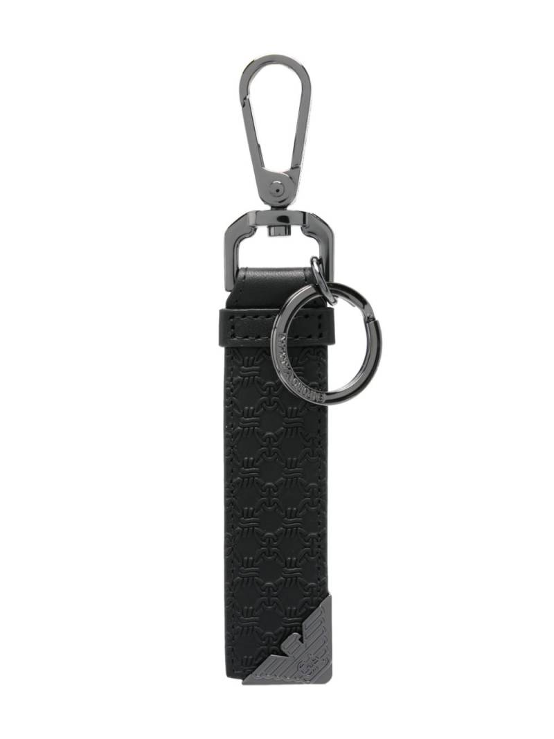 Emporio Armani logo-plaque keyring - Black von Emporio Armani