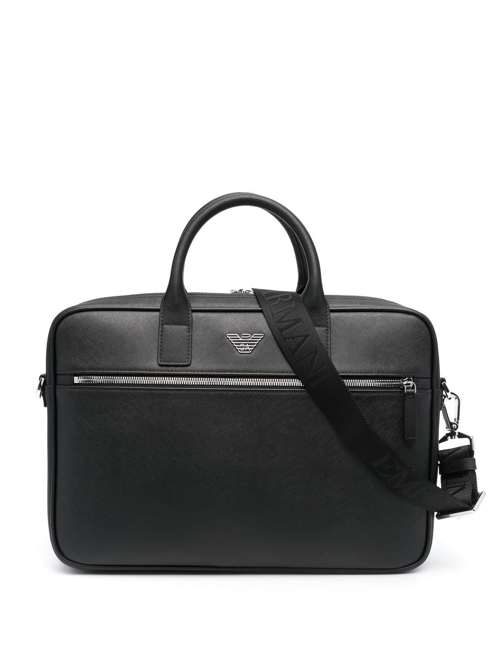 Emporio Armani logo-plaque laptop case - Black von Emporio Armani