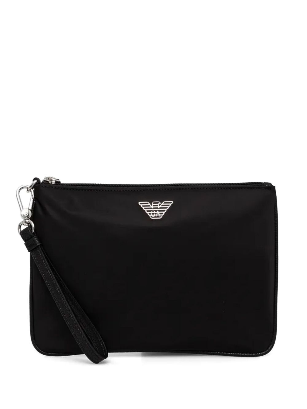 Emporio Armani logo-plaque make-up bag - Black von Emporio Armani