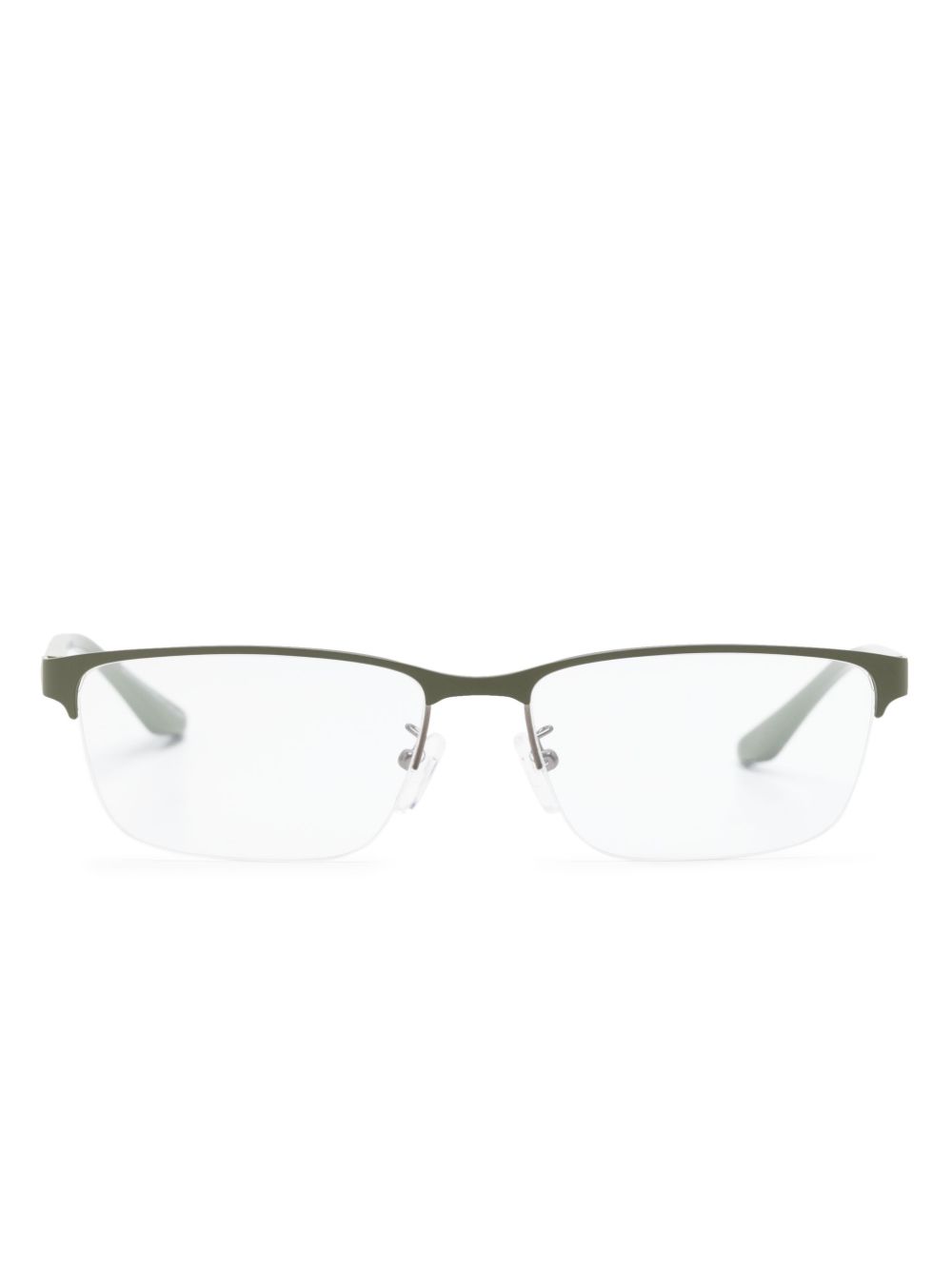 Emporio Armani logo-plaque rectangle-frame glasses - Green von Emporio Armani