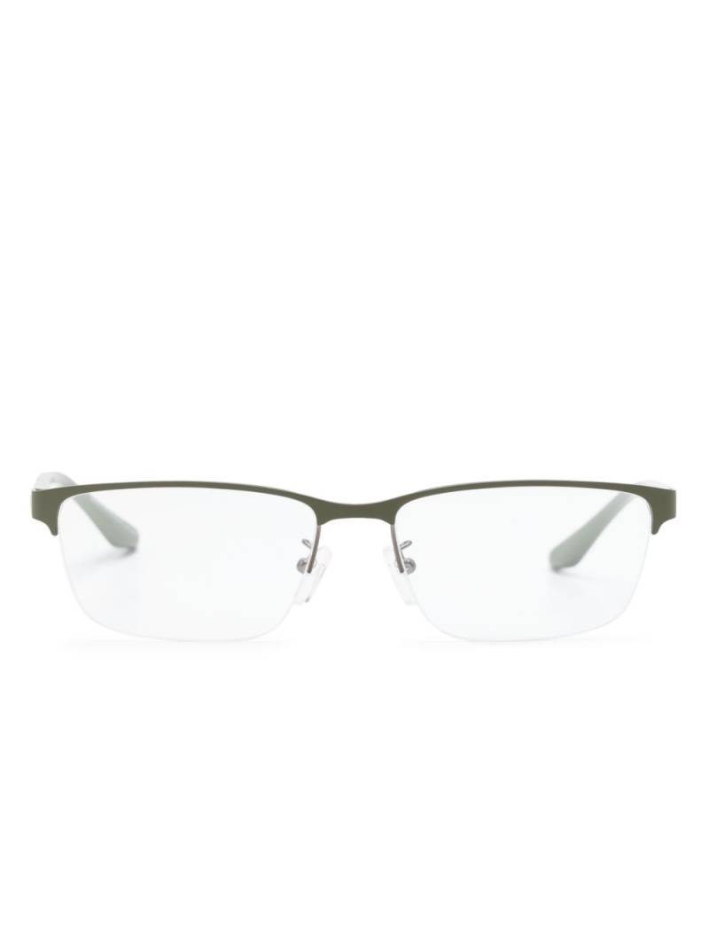 Emporio Armani logo-plaque rectangle-frame glasses - Green von Emporio Armani