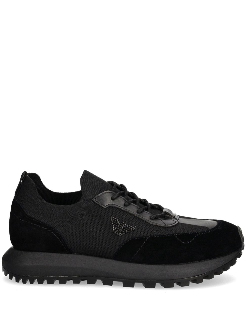 Emporio Armani logo-plaque sneakers - Black von Emporio Armani