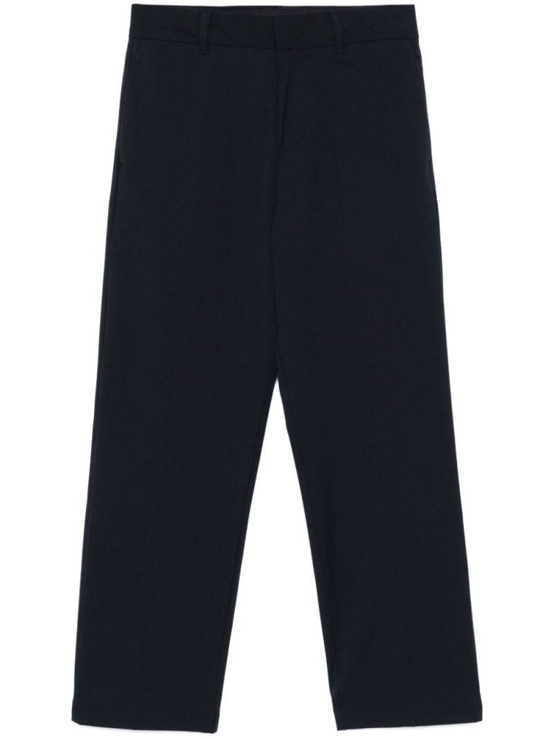 Emporio Armani logo-plaque trousers - Blue von Emporio Armani