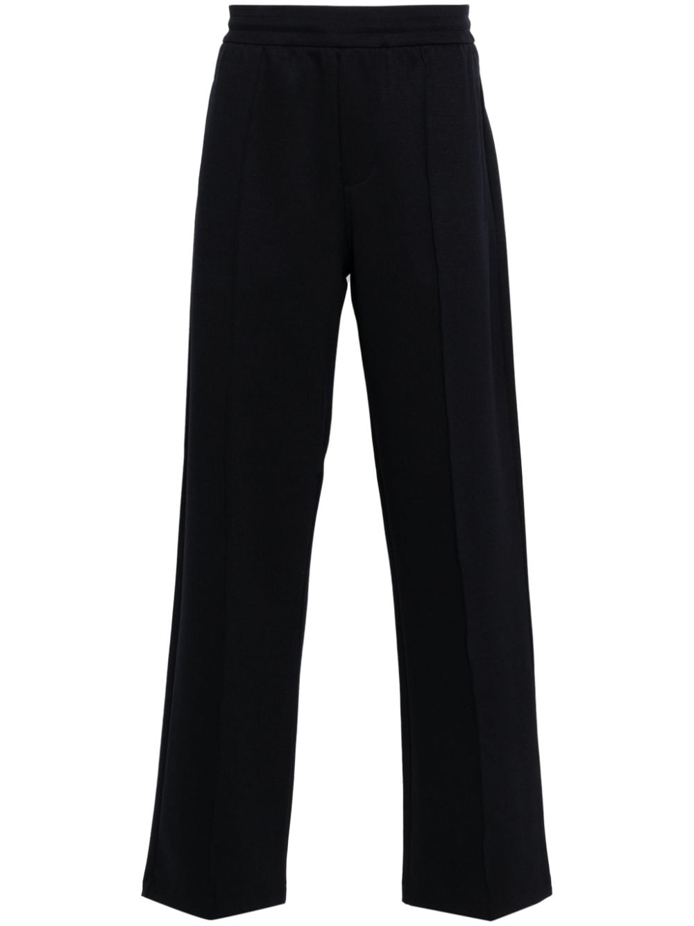 Emporio Armani logo-plaque trousers - Blue von Emporio Armani