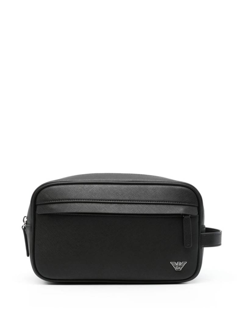 Emporio Armani logo-plaque wash bag - Black von Emporio Armani