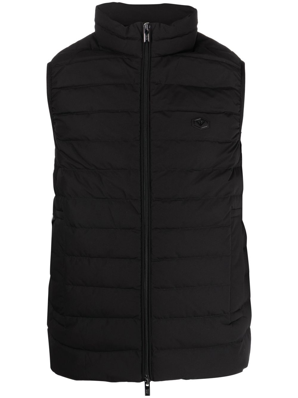 Emporio Armani logo-plaque zip-up gilet - Black von Emporio Armani