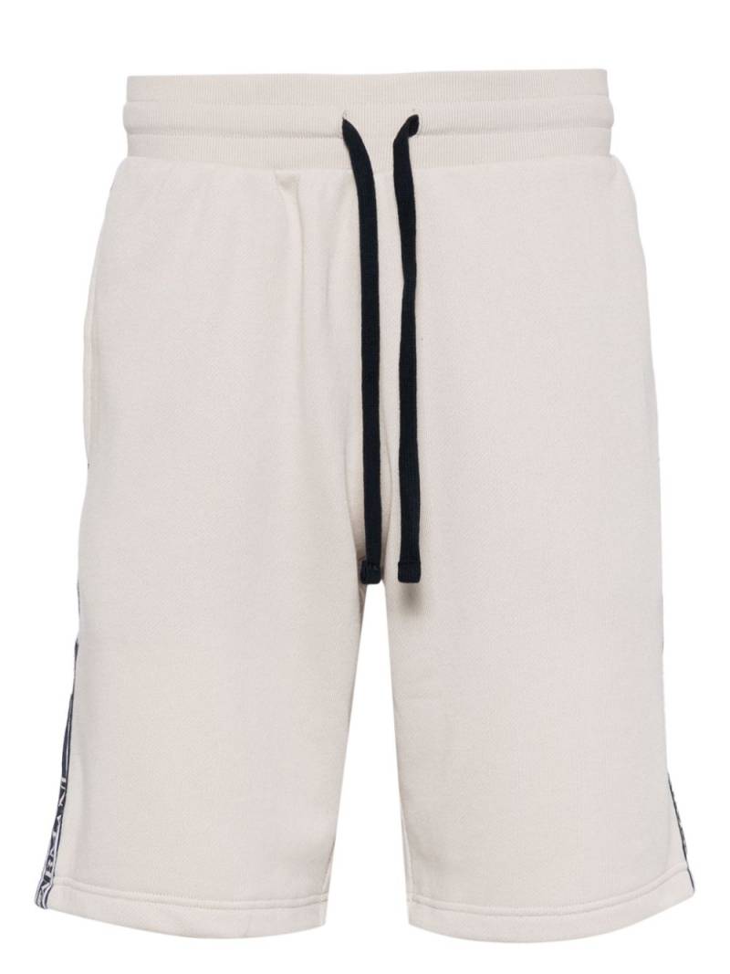 Emporio Armani logo-print cotton-blend shorts - Neutrals von Emporio Armani