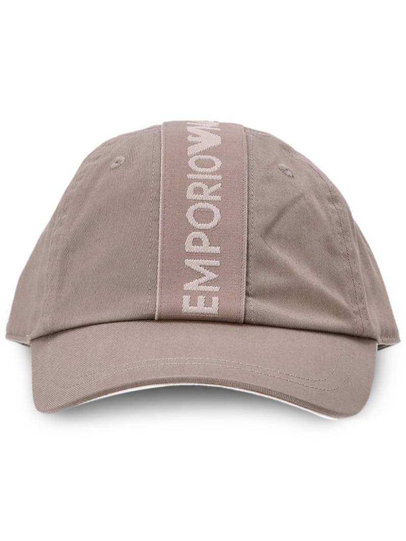 Emporio Armani logo-print cotton cap - Neutrals von Emporio Armani