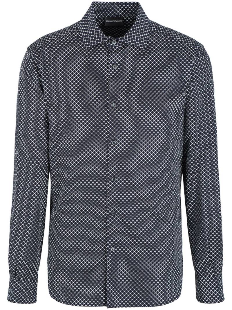 Emporio Armani logo-print cotton shirt - Black von Emporio Armani