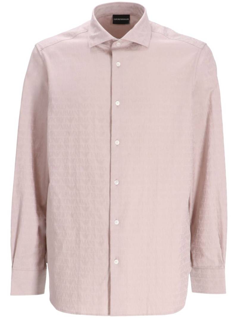 Emporio Armani logo-print cotton shirt - Pink von Emporio Armani