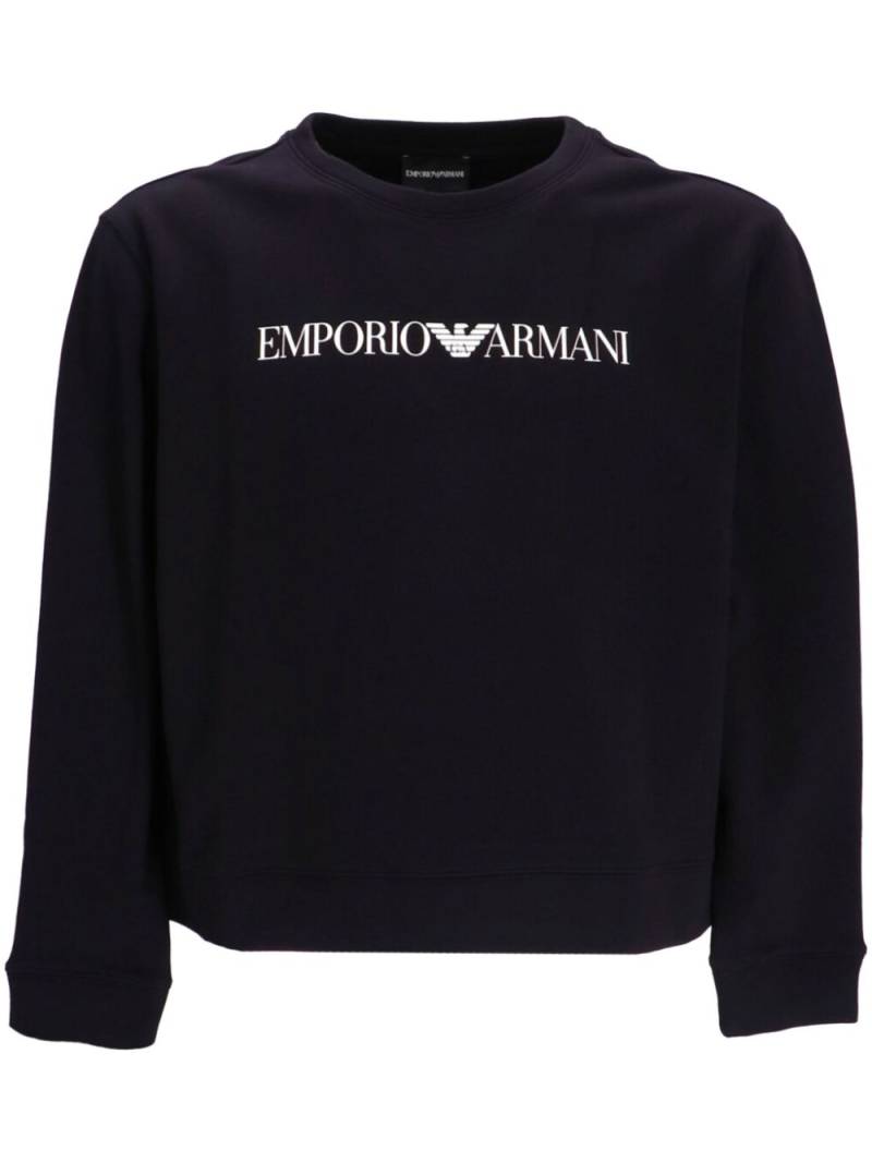 Emporio Armani logo-print cotton sweatshirt - Black von Emporio Armani