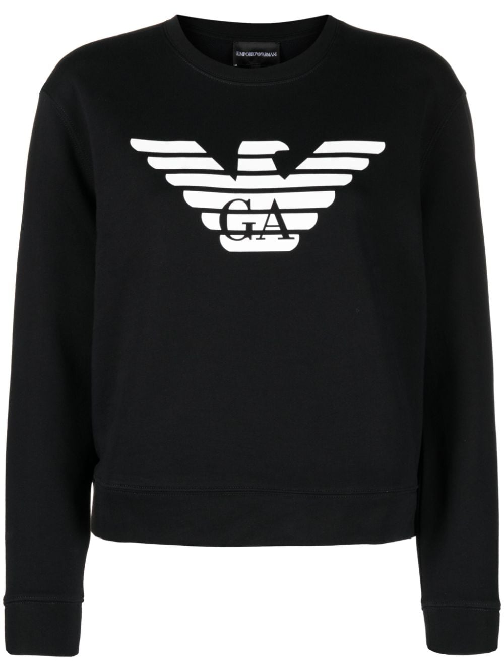 Emporio Armani logo-print cotton sweatshirt - Black von Emporio Armani