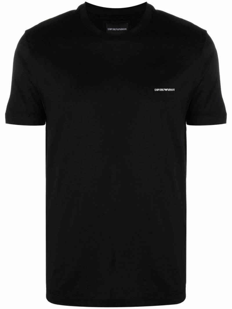 Emporio Armani logo-print crew neck T-shirt - Black von Emporio Armani