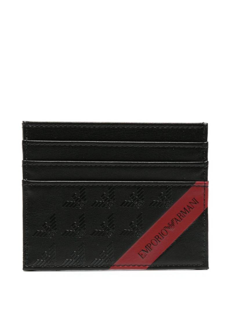 Emporio Armani logo-print faux-leather cardholder - Black von Emporio Armani