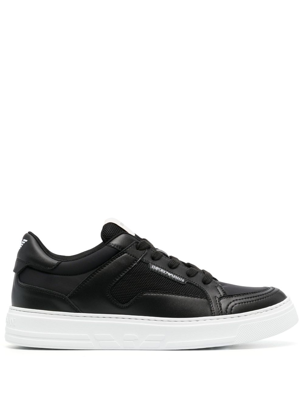 Emporio Armani logo-print lace-up sneakers - Black von Emporio Armani