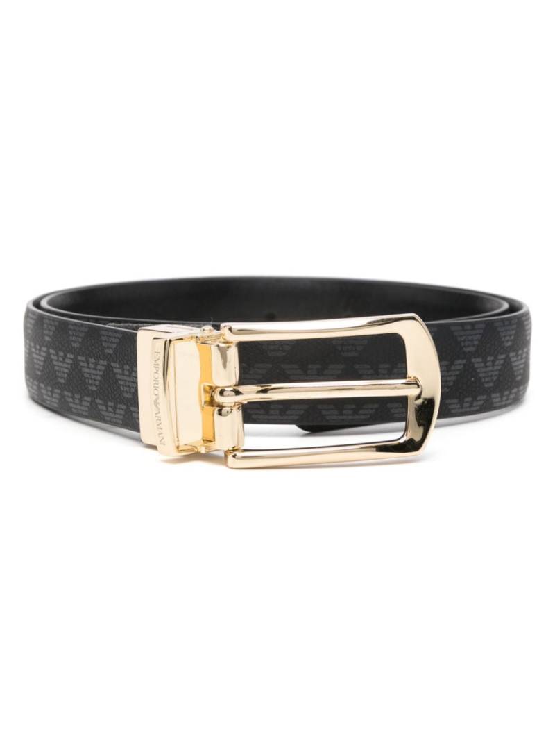 Emporio Armani logo-print leather belt - Black von Emporio Armani