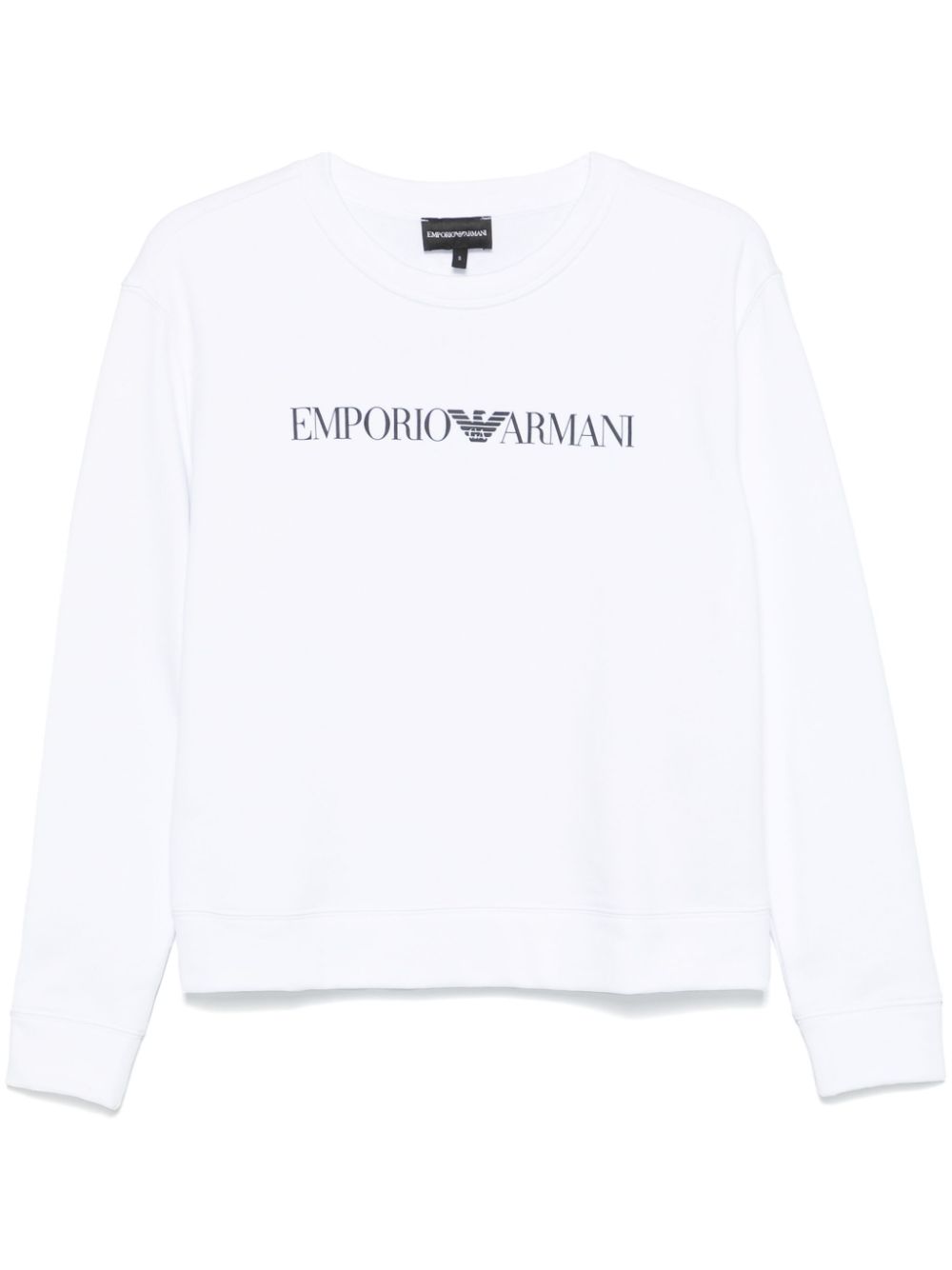 Emporio Armani logo-print organic-cotton sweatshirt - White von Emporio Armani