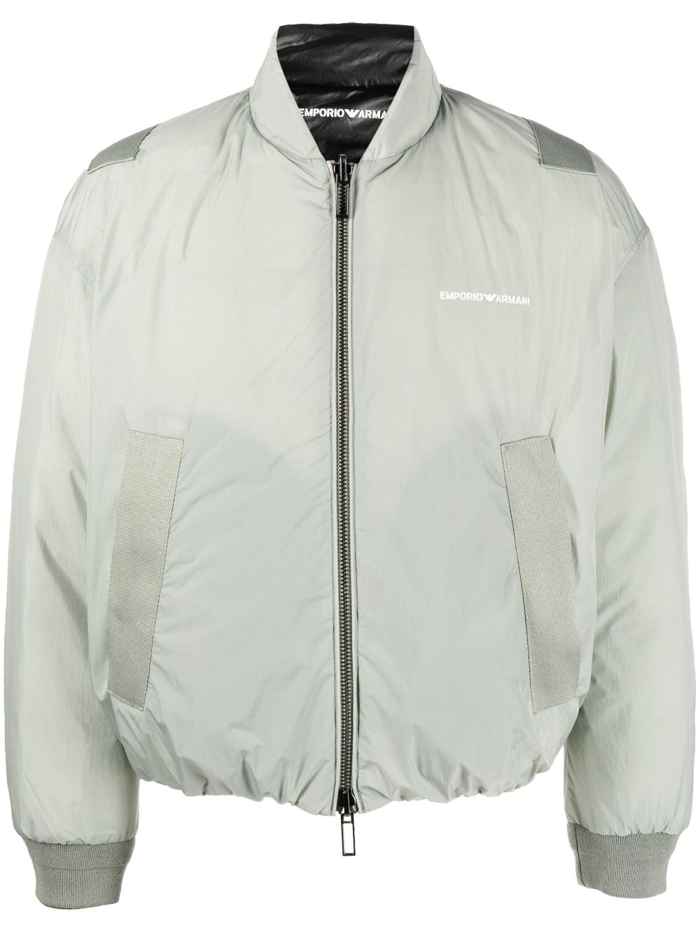 Emporio Armani logo-print padded down jacket - Green von Emporio Armani