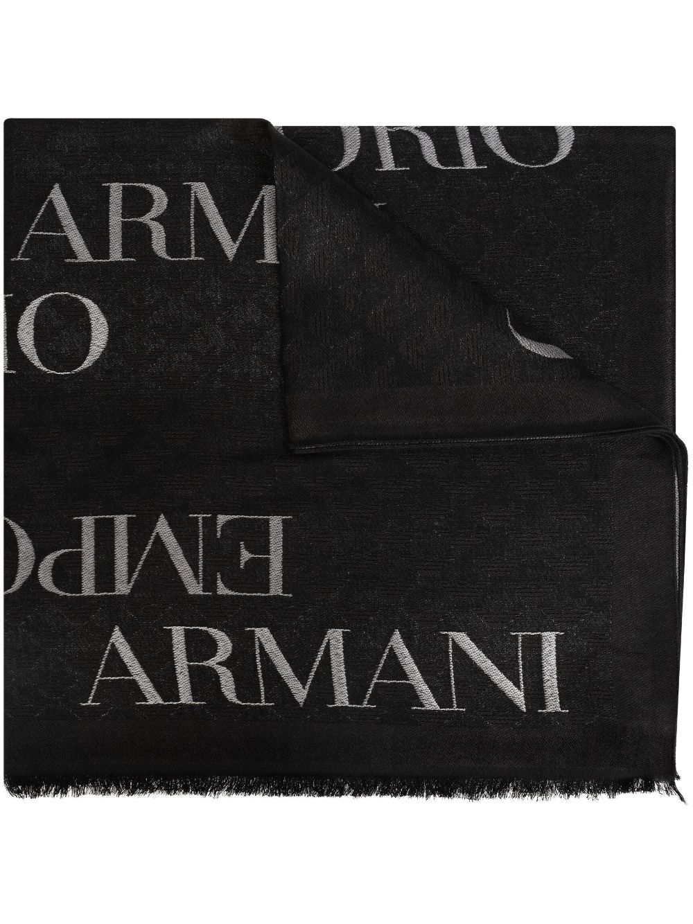 Emporio Armani logo-print scarf - Black von Emporio Armani