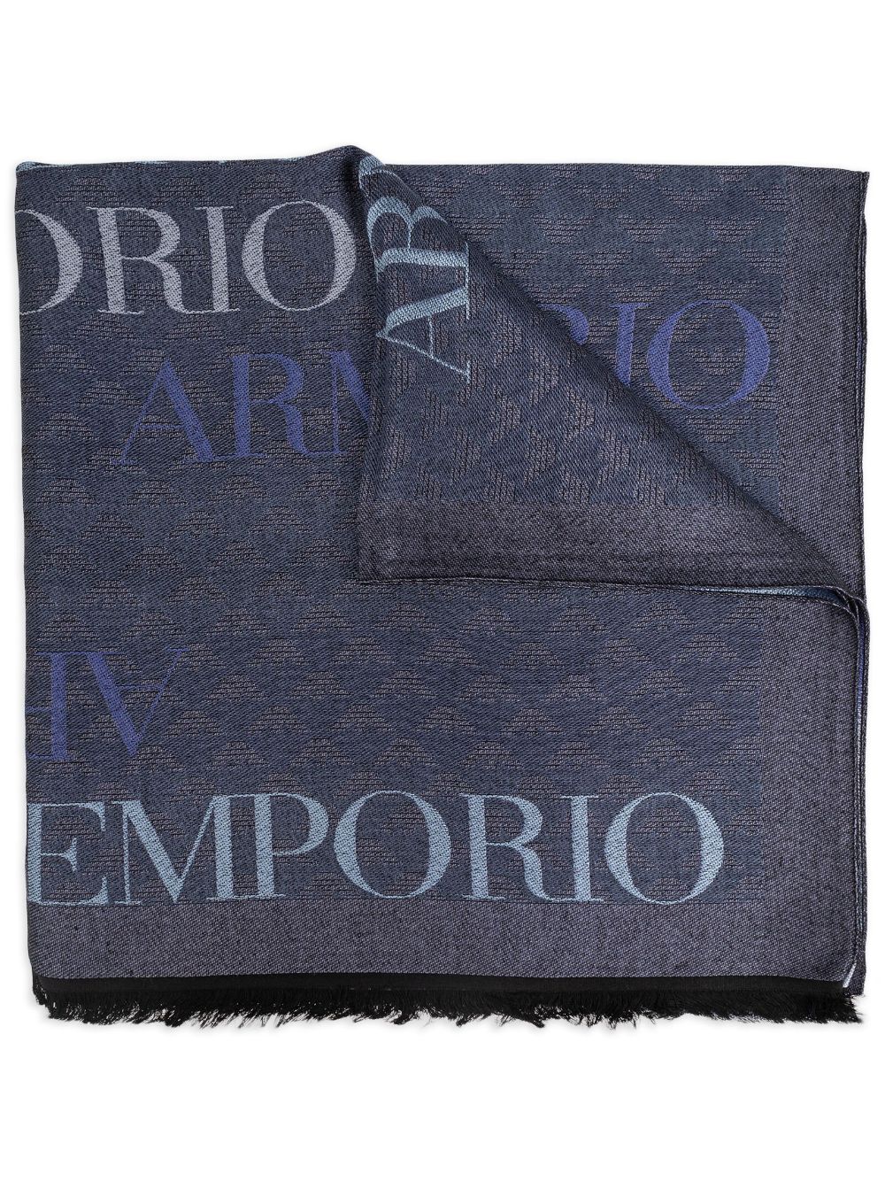 Emporio Armani logo-print scarf - Blue von Emporio Armani