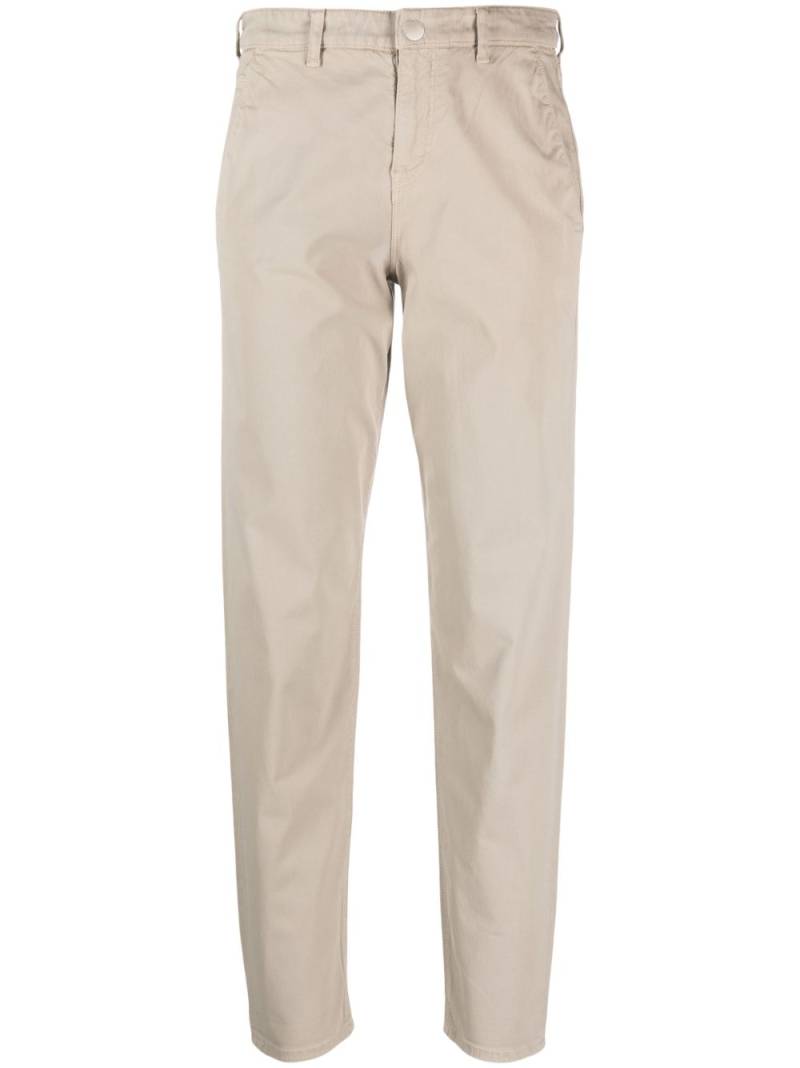 Emporio Armani logo-print straight-leg trousers - Neutrals von Emporio Armani