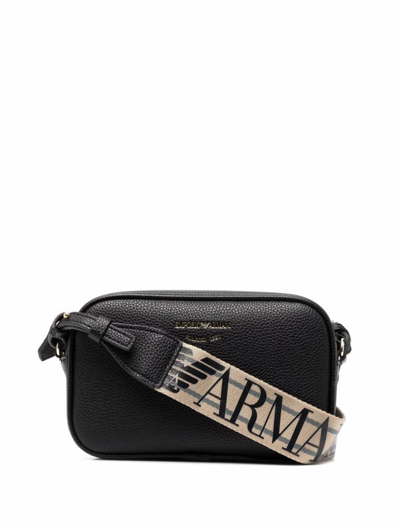 Emporio Armani logo-print strap crossbody bag - Black von Emporio Armani