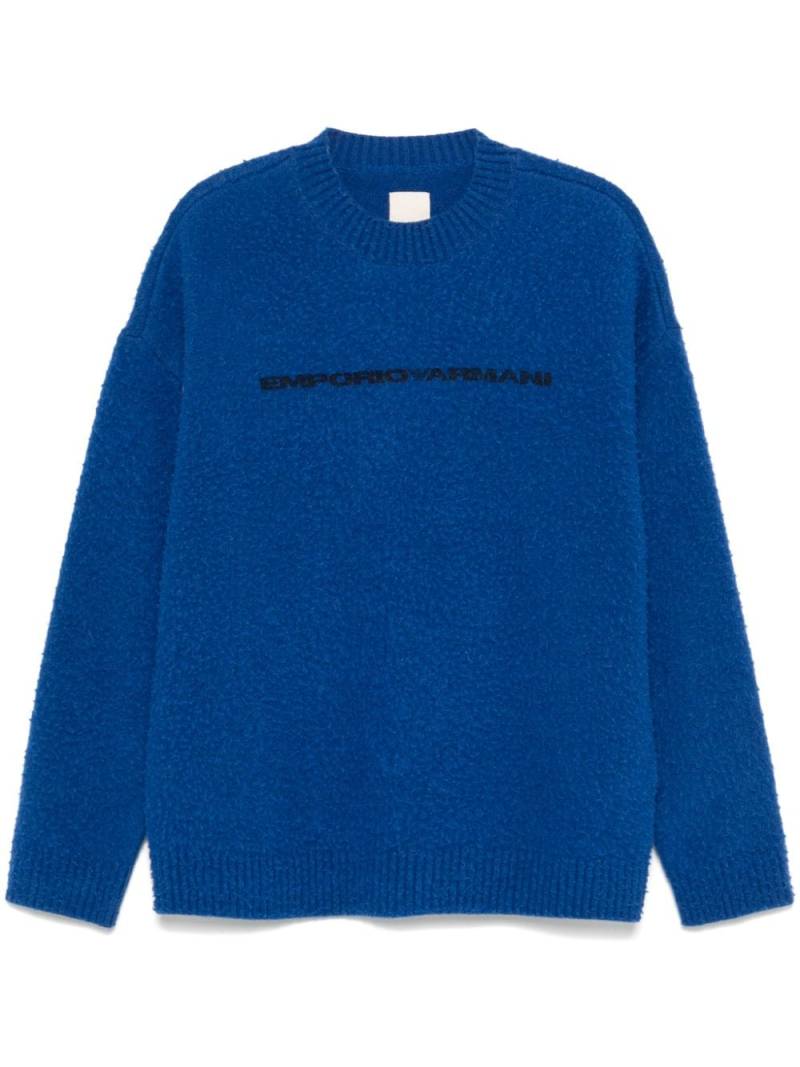 Emporio Armani logo-print sweater - Blue von Emporio Armani