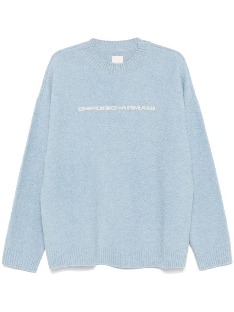 Emporio Armani logo-print sweater - Blue von Emporio Armani