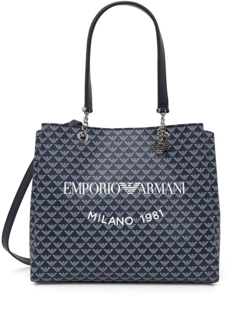 Emporio Armani logo-print tote bag - Blue von Emporio Armani