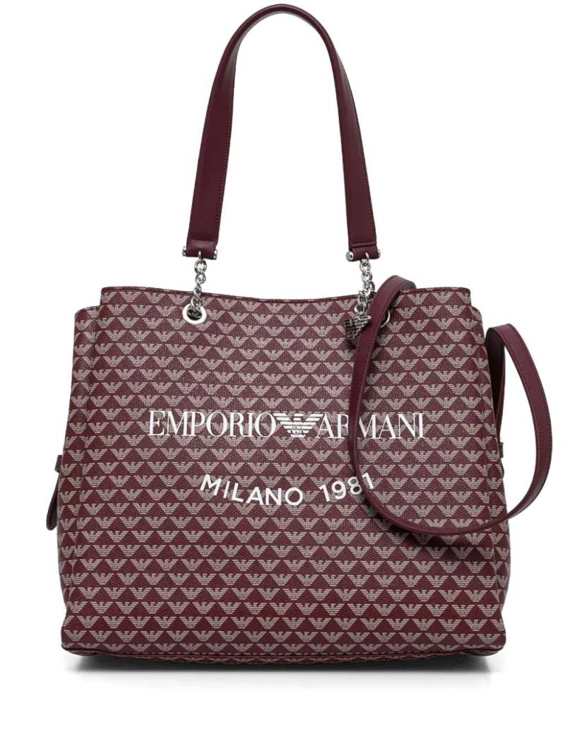 Emporio Armani logo-print tote bag - Red von Emporio Armani