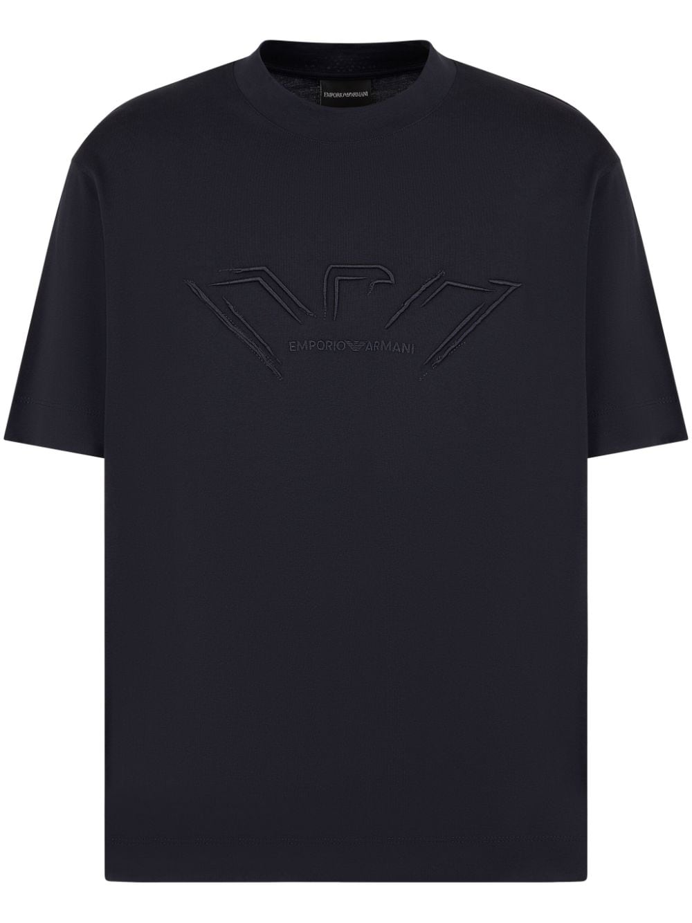 Emporio Armani logo-raised jersey T-shirt - Blue von Emporio Armani