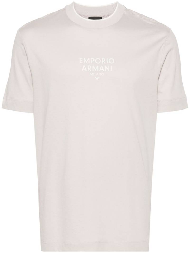 Emporio Armani logo-rubberised cotton T-shirt - Neutrals von Emporio Armani