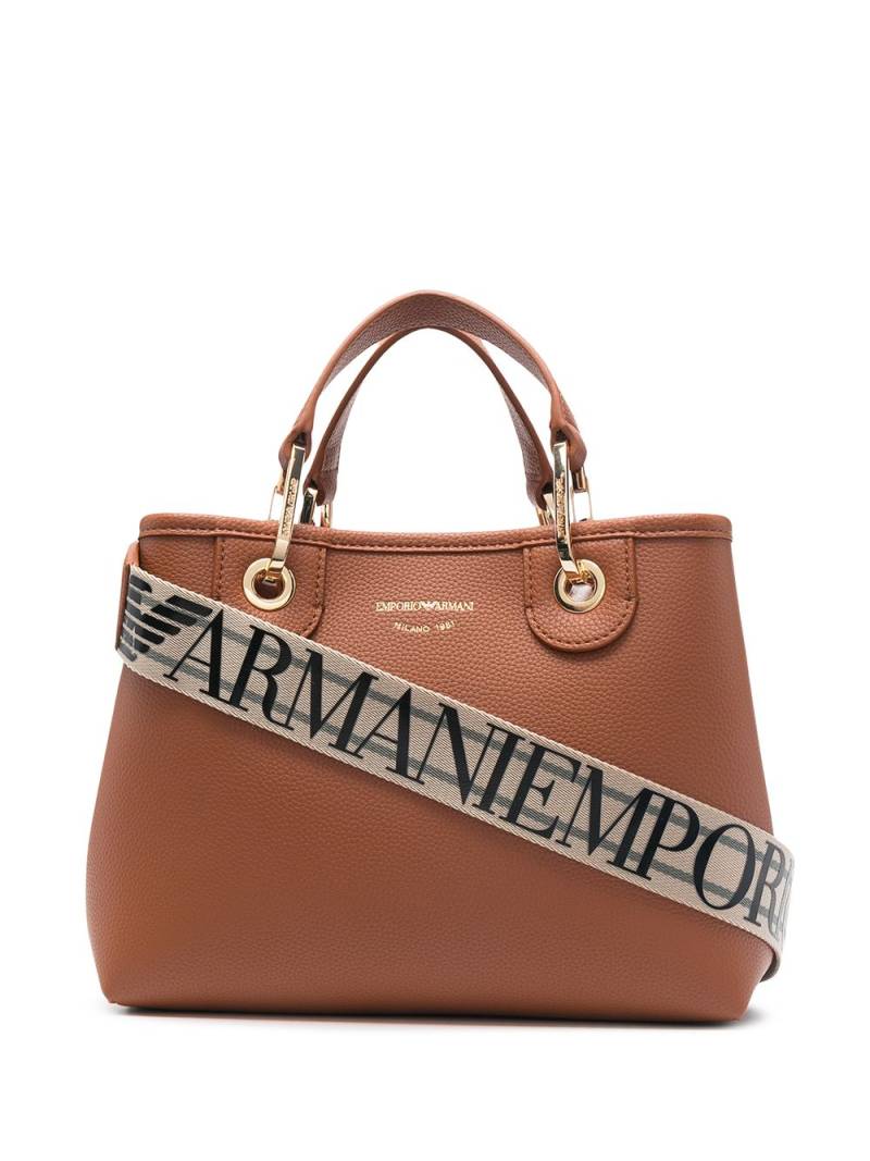 Emporio Armani logo-shoulder strap tote bag - Brown von Emporio Armani