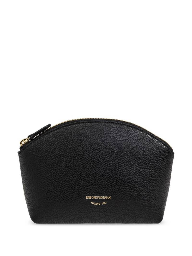 Emporio Armani logo-stamp makeup bag - Black von Emporio Armani