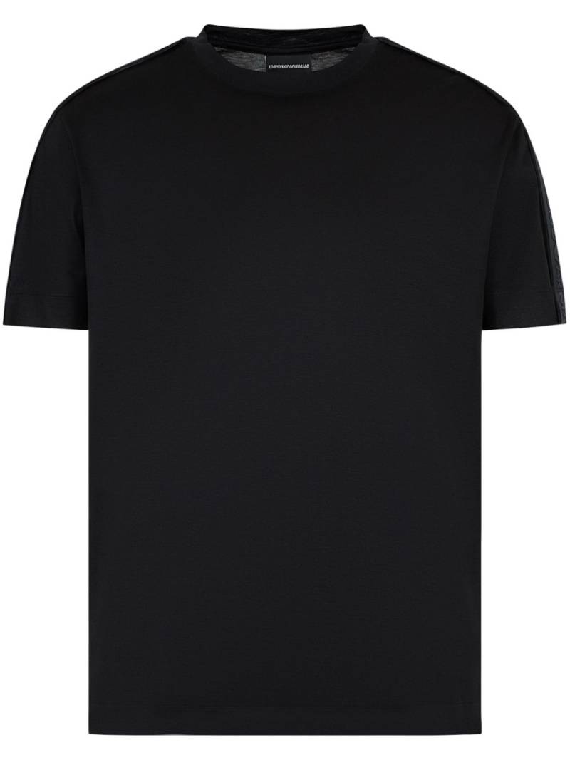 Emporio Armani logo-tape cotton T-shirt - Black von Emporio Armani