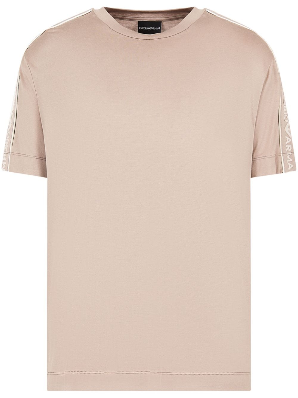 Emporio Armani logo-tape cotton T-shirt - Neutrals von Emporio Armani