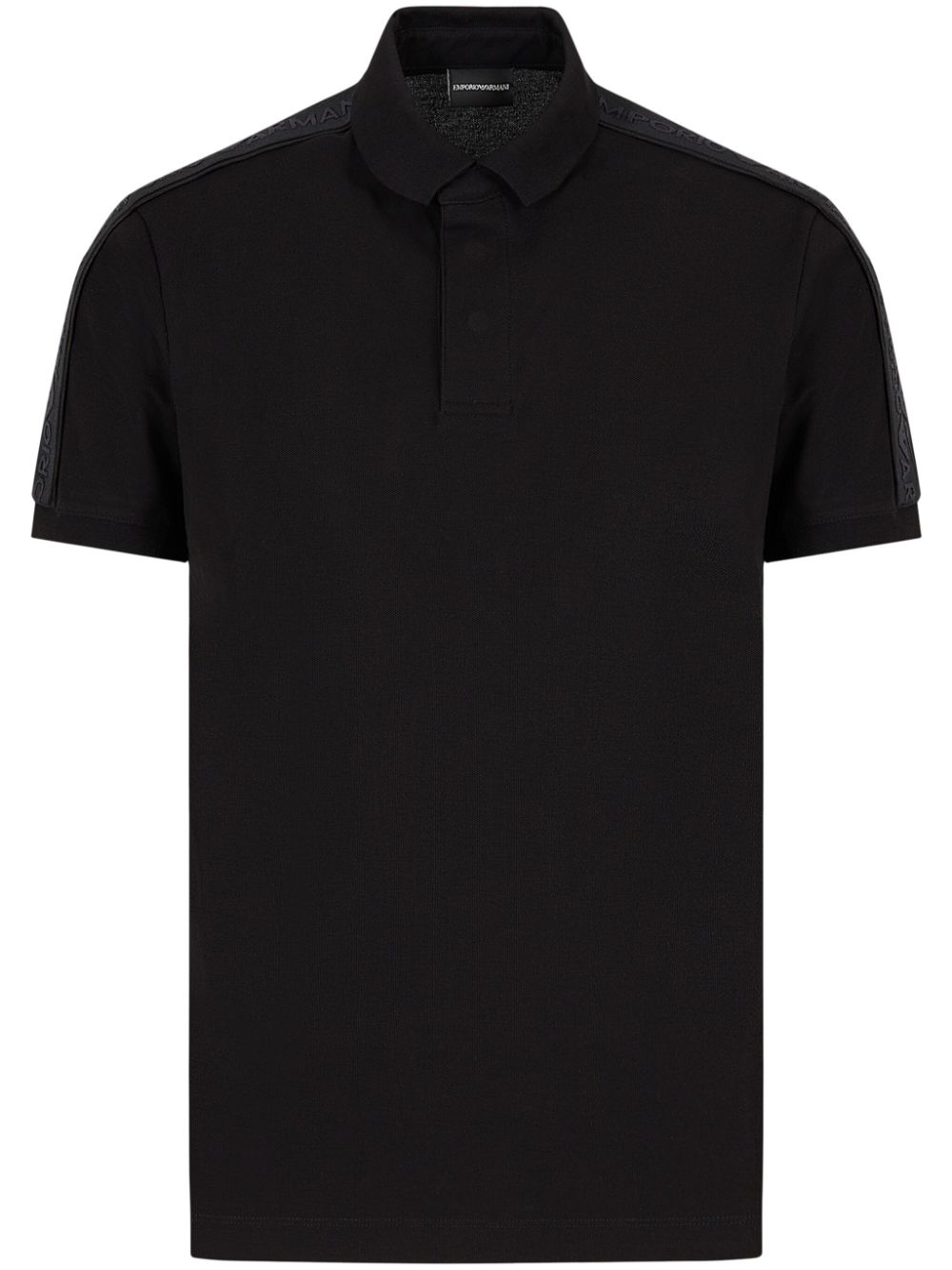 Emporio Armani logo-tape cotton polo shirt - Black von Emporio Armani