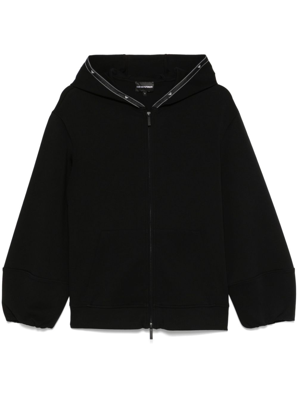 Emporio Armani logo-tape hoodie - Black von Emporio Armani